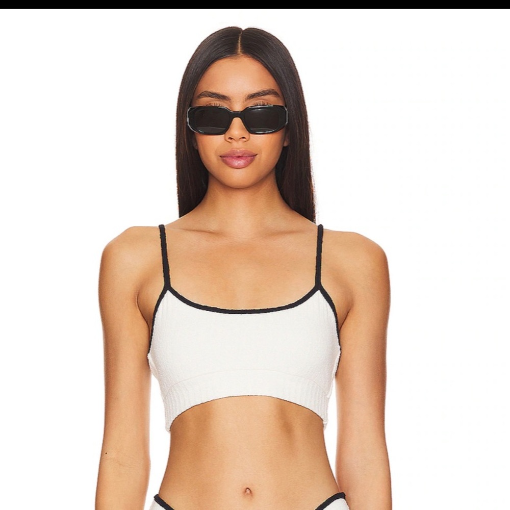 Montce White and Black Bikini Top